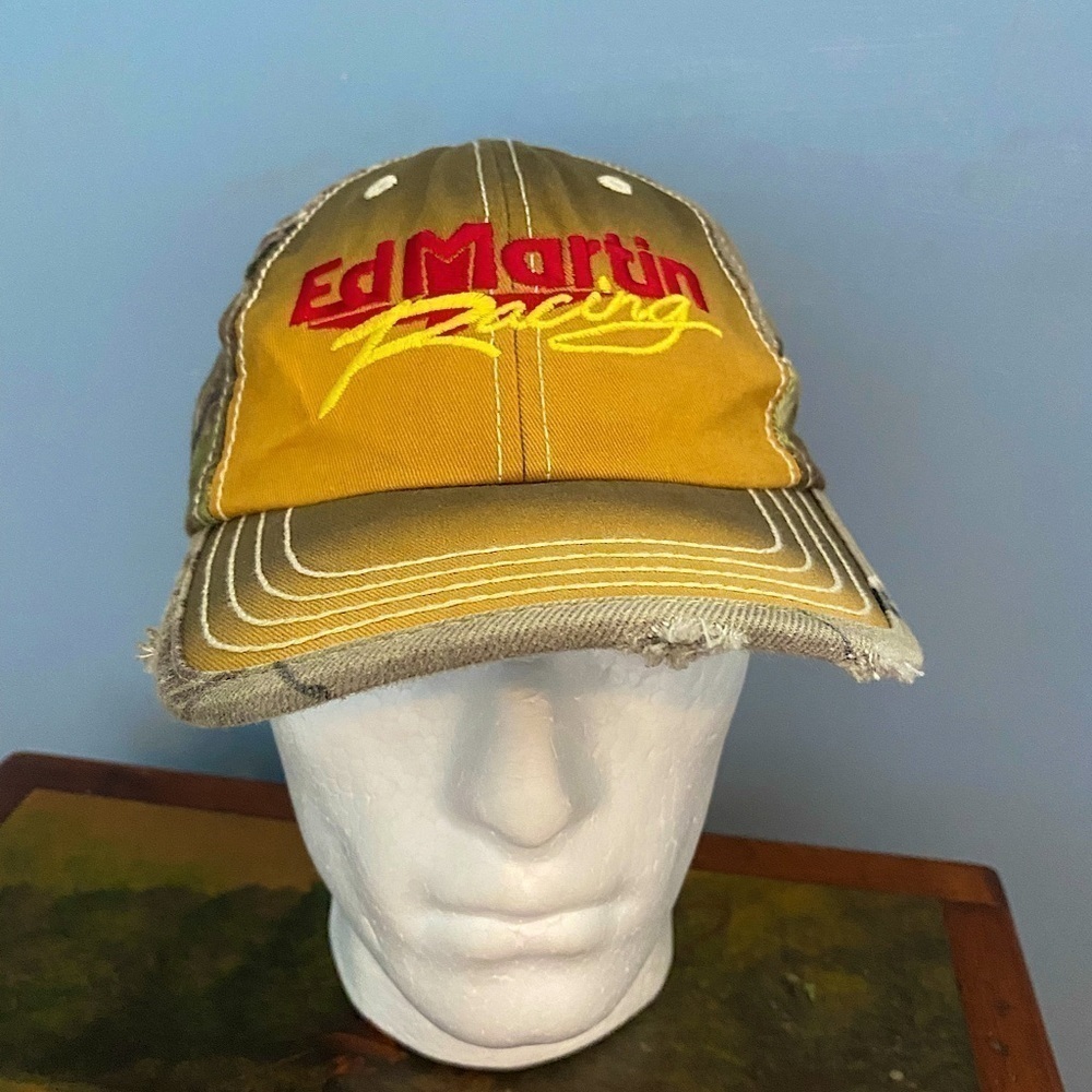 Ed Martin Racing Camouflage Ripped Brim Style Hat ♠️